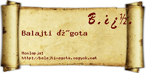 Balajti Ágota névjegykártya